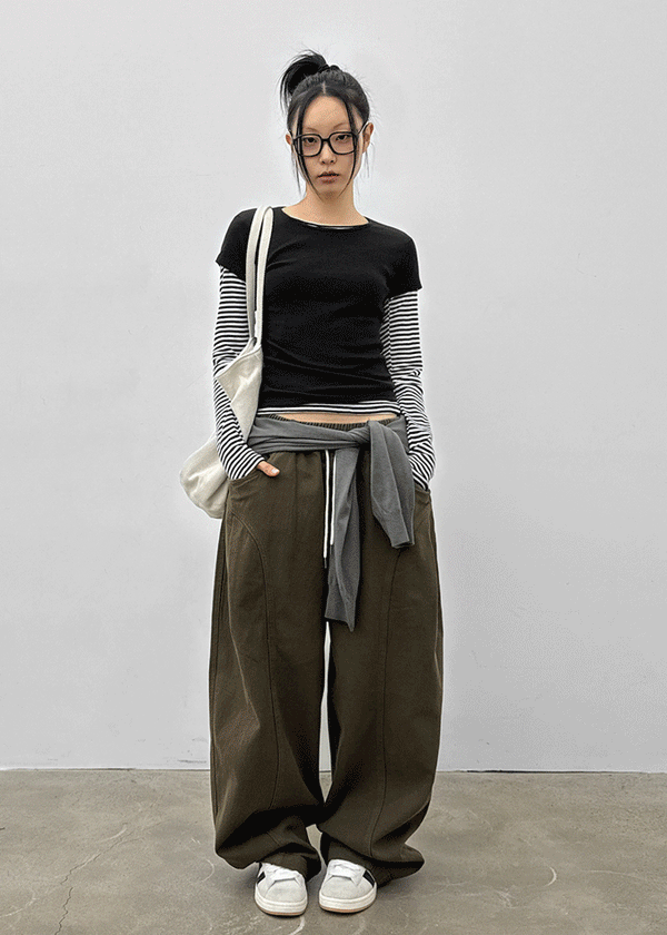 (UNISEX) Amune Cotton Wide Balloon Pants