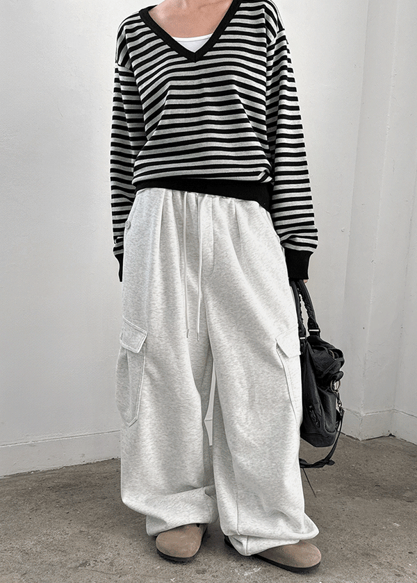 (UNISEX) Rotun Cargo Wide Banding Pants