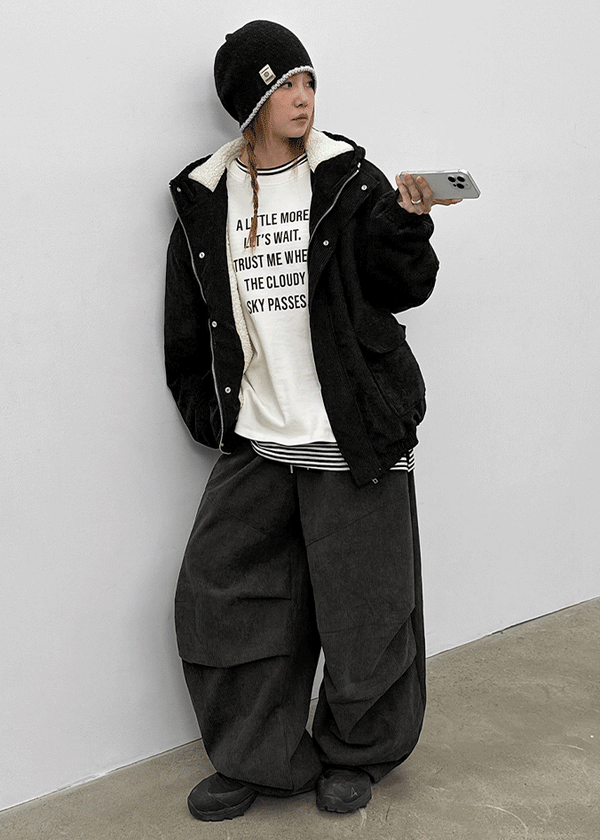 (UNISEX) Naples Corduroy Parachute Banding Pants