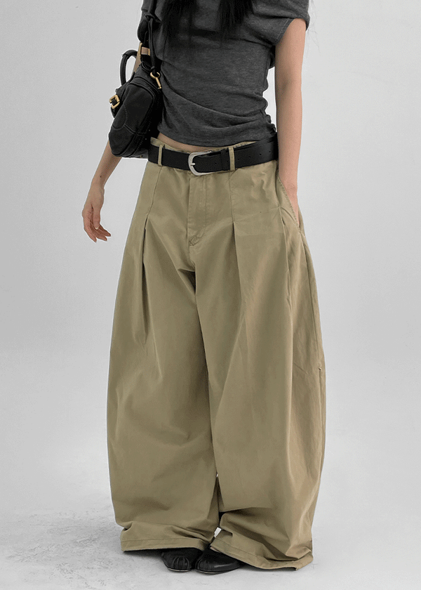 (UNISEX) Jerya Pintuck Two-way Balloon Cotton Pants