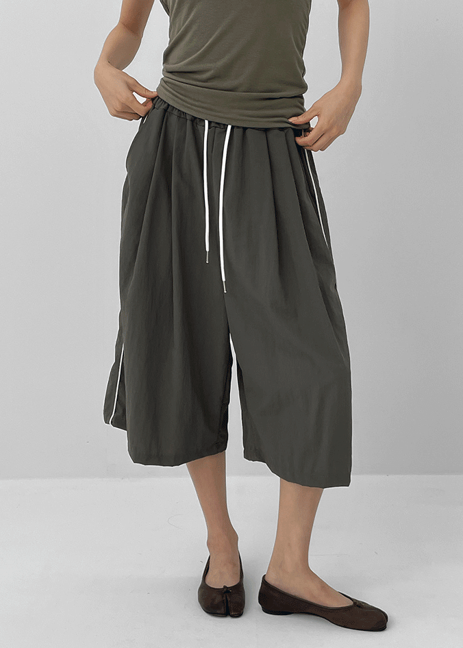 UNISEX) Ninong Piping Line Nylon Bermuda Pants – BLACKUP