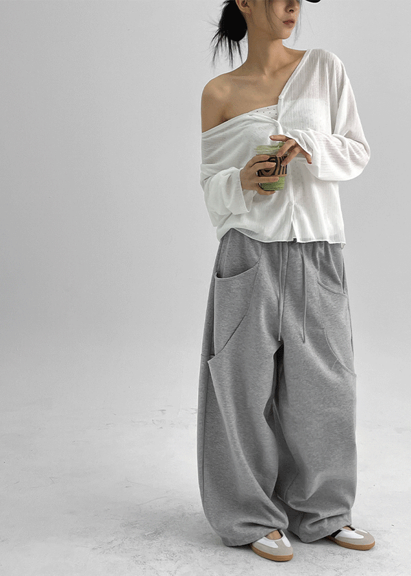 (UNISEX) Double-breasted Balloon Wide Two-way Banding Pants