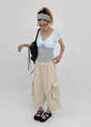(UNISEX) Wellit Cargo Bermuda Elastic Pants