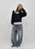 (UNISEX) Pichel Double Back Pocket Wide Denim Pants