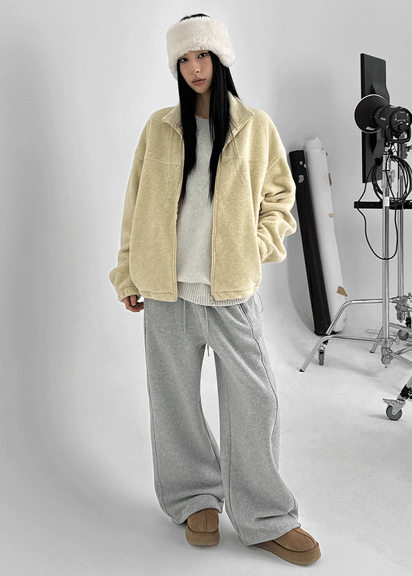 (UNISEX) Devoti Fleece High Neck Two-way Zip-up