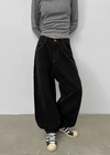 (UNISEX) Kelnom Stitch Wide Cotton Pants