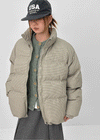 (UNISEX) Servy High-Neck Wellon Checked Padded Jacket