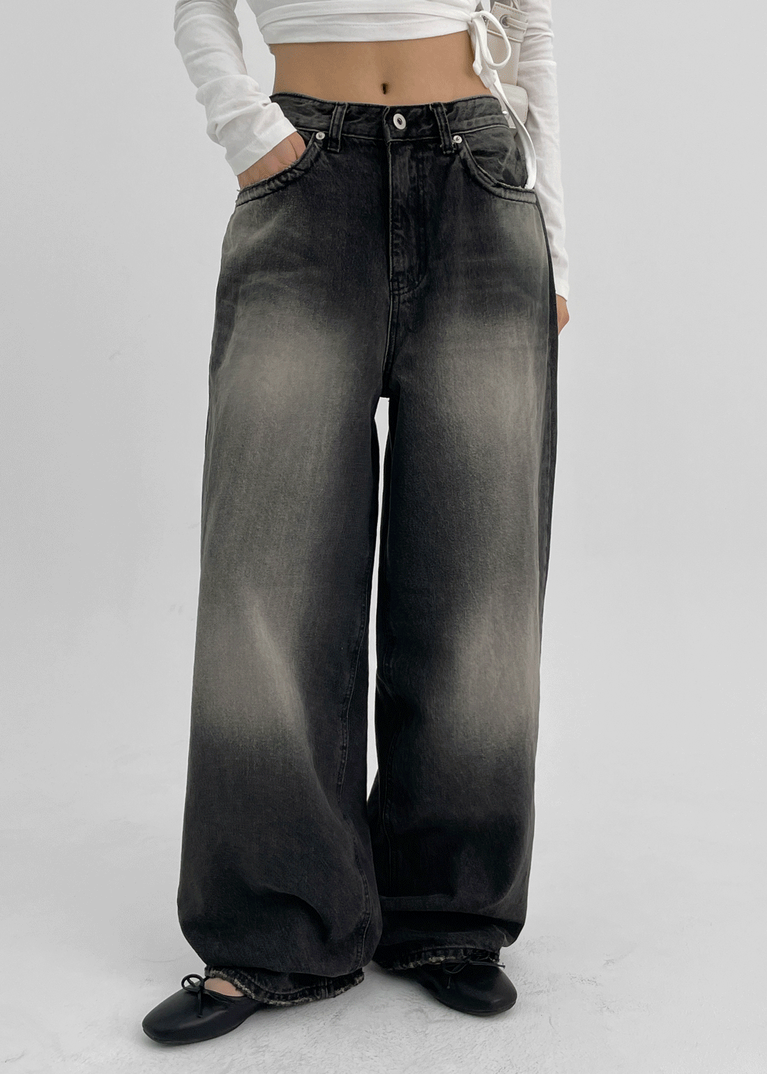 Wirachu Pocket Wide Denim Pants – BLACKUP