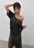 Mauve Tencel Button Batwing Short Sleeve T-shirt