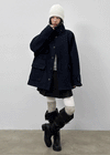 Etoning High-neck Wool Half Coat