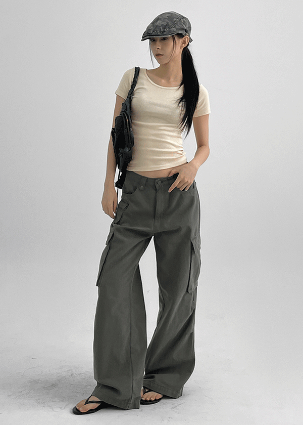 Crank Cotton Wide Cargo Pants