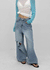 Lock Damage Wide Denim Pants