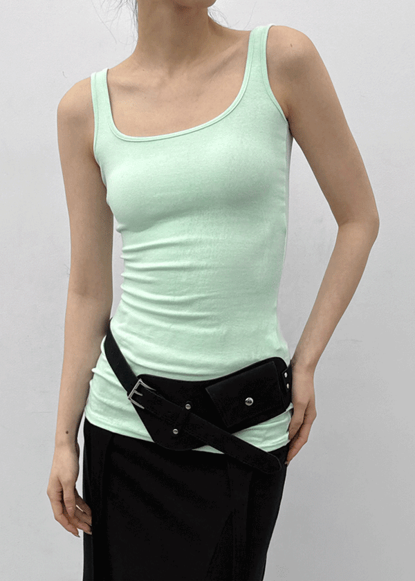 Colme Square Neck Slim Long Sleeveless