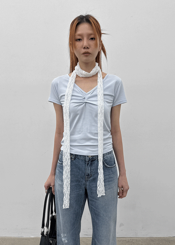 Picoten Twist V-neck Short Sleeve Tee
