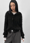 Bune Boucle Knit Hooded Cardigan