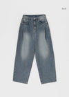 Moblanc One Tuck Wide Denim Pants