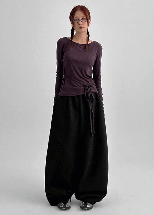 Cut Me Strap See-through Tension Long Sleeve T-shirt