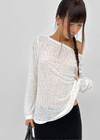 Donia boat neck long-sleeve shirt