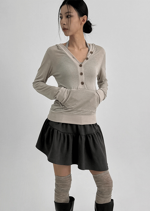 Royto Button Tencel Hoodie