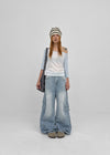 Timma Rivet Shirred Wide Pants