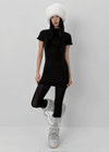 Pogeung High-neck Cap-sleeve Fleece Slim Mini Dress