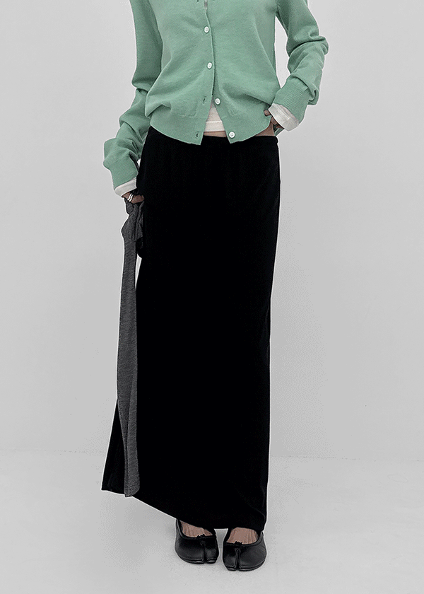 Atro banding maxi long skirt