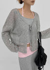 Rivets Knit Linen Cardigan