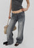 Warped low-waisted wide bootcut denim pants