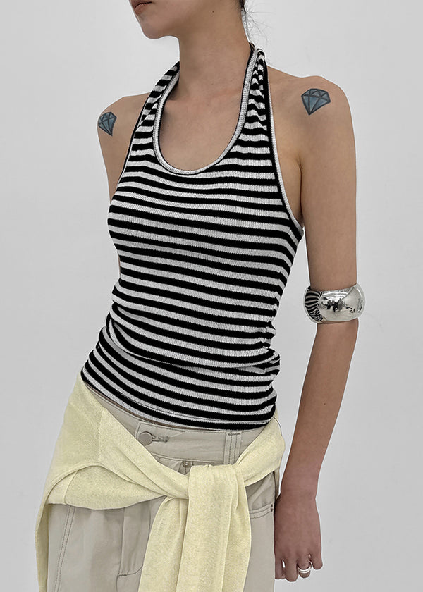 Tessian striped knit halter top