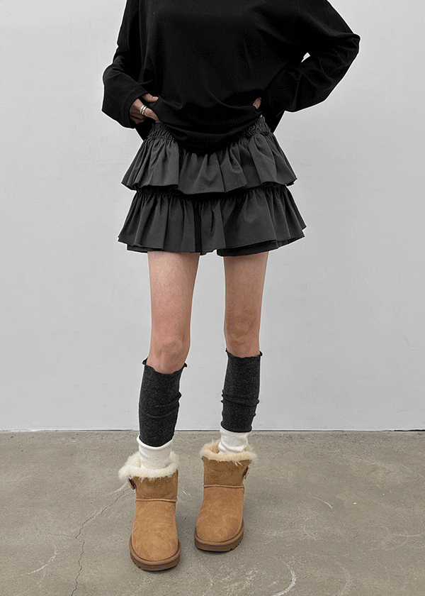 Noard tiered mini skirt pants