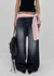 Tip Girl Low-waisted Straight Wide Denim Pants