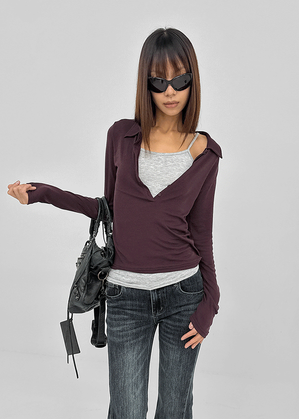 Serge collared long-sleeve shirt