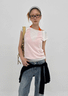 Peujeune Cap Sleeve Short-sleeve Knit