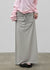 Koux ribbed folding long skirt