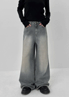 Oladi Washed Wide Bootcut Denim Pants