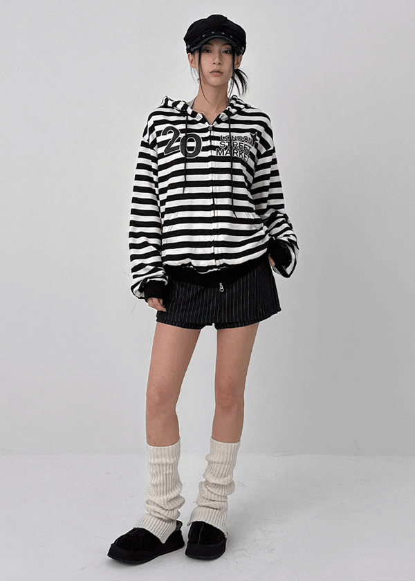 Tihen Striped Low-waist Skirt Pants