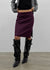 Imprint Suede Slit Midi Skirt
