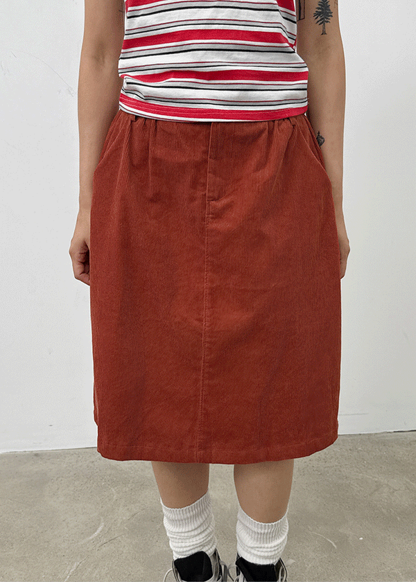 Bronx Corduroy Midi Skirt