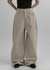Wilep Folding Back Pocket Wide Cotton Pants