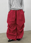 Huchee Pintuck Nylon Balloon Banding Pants