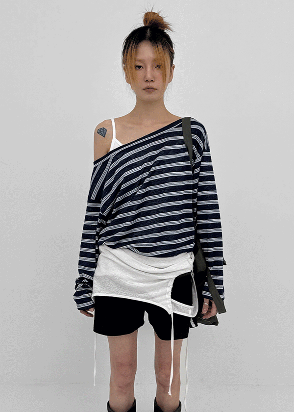 Dinf Striped Summer Long Sleeve Tee