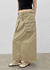 Zelkin Buckle Pocket Cotton Long Skirt