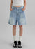 Femme Cutting Washed Denim Shorts