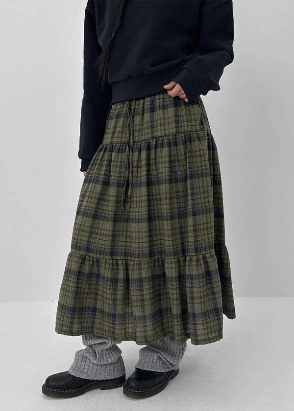 Aor Check Cancan Long Skirt