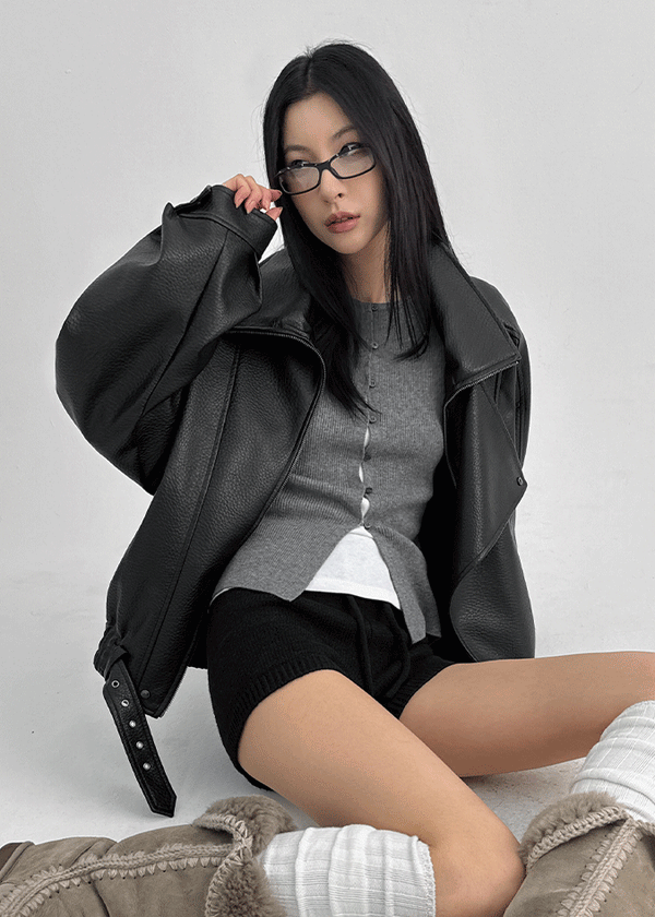 Tiku Double Collar Belt Rider Jacket