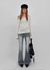 Loctong Hip-dip Washed Bootcut Denim Pants