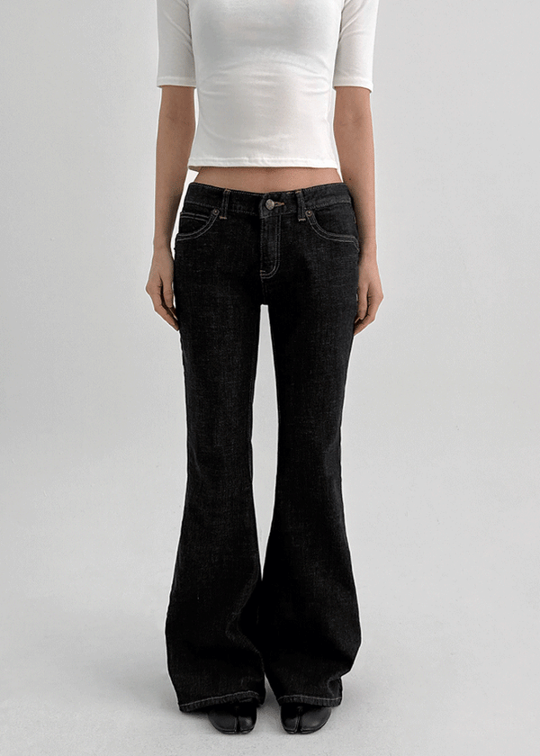 Recul Low-waist Bootcut Non-fade Denim Pants