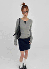 Camrn Henley Neck Warmer Ribbed Knit