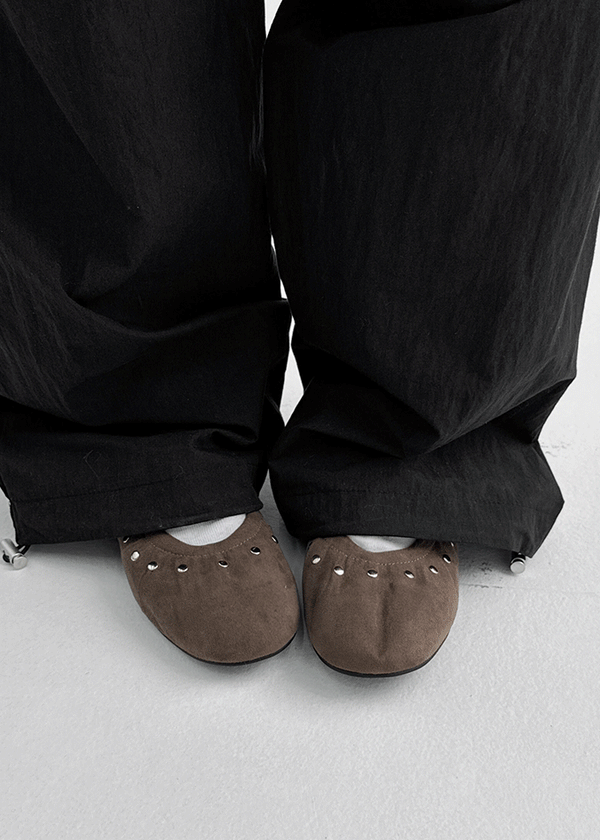 Shelly Studded Suede Flats