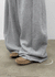 Degol Cutout Slit Wide Fleece Banding Pants